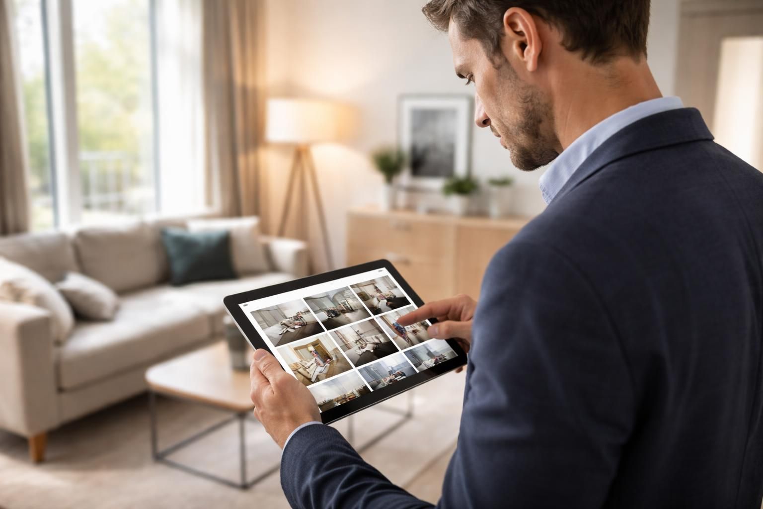 accélérez vos états des lieux grâce à l'utilisation d'une tablette tactile et la prise de photos, pour un processus plus efficace et précis.