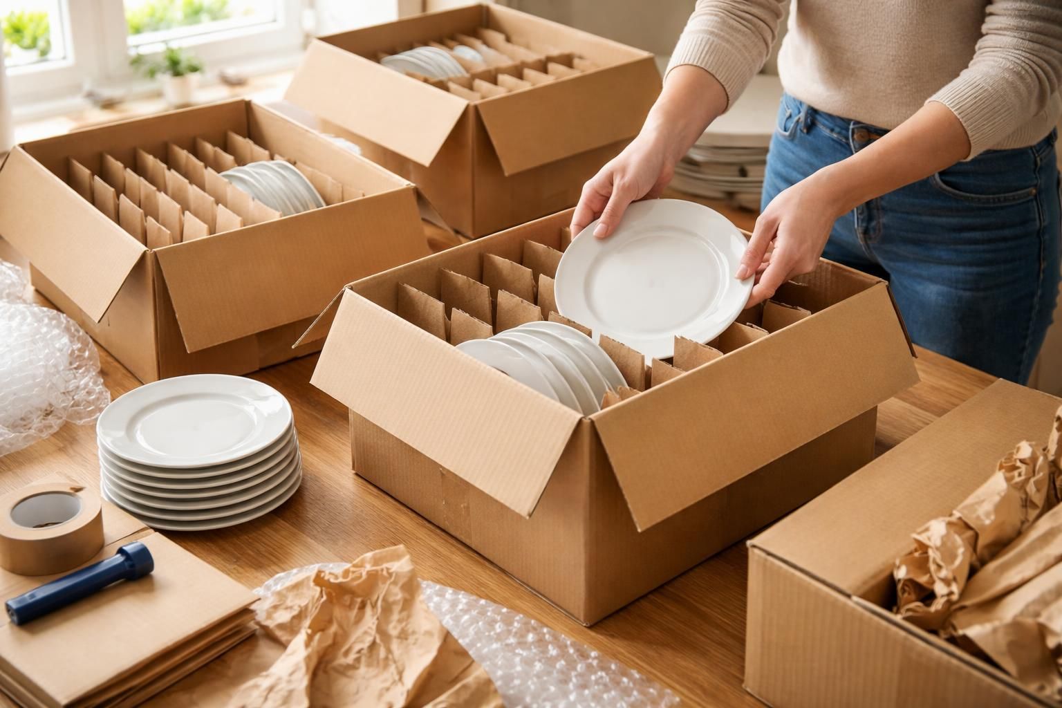 découvrez comment choisir les cartons de déménagement adaptés pour protéger parfaitement vos assiettes lors de votre déménagement.